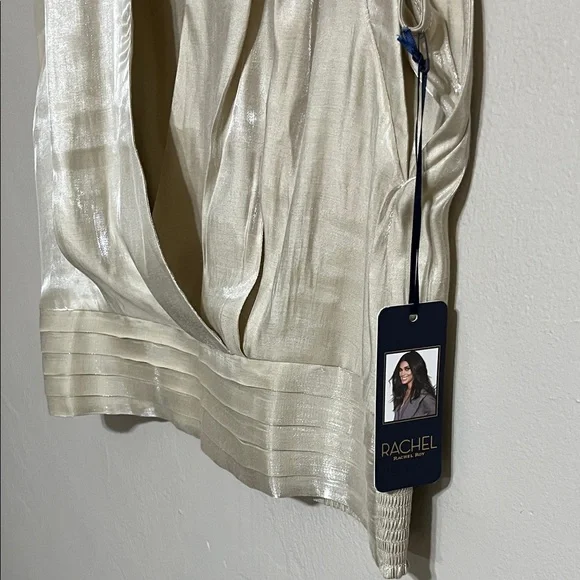 RACHEL Rachel Roy Metallic Cream Sleeveless Blouse - Picture 3 of 9